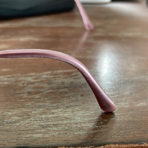 Seiko T358 pure titanium pink and gold full rim eyeglasses with black hard case - Picture 14 of 16